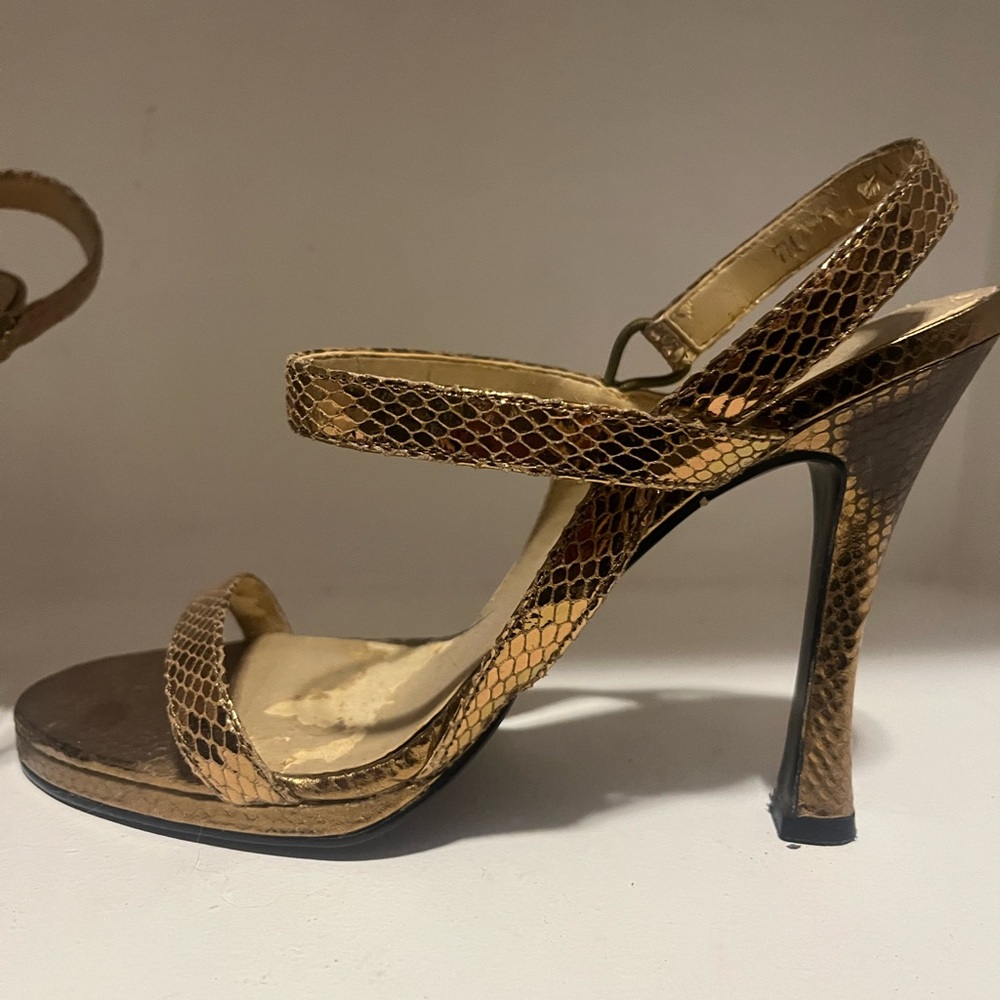 Elegant Gold Strappy Heels